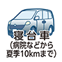 寝台車（病院などから夏季10kmまで）